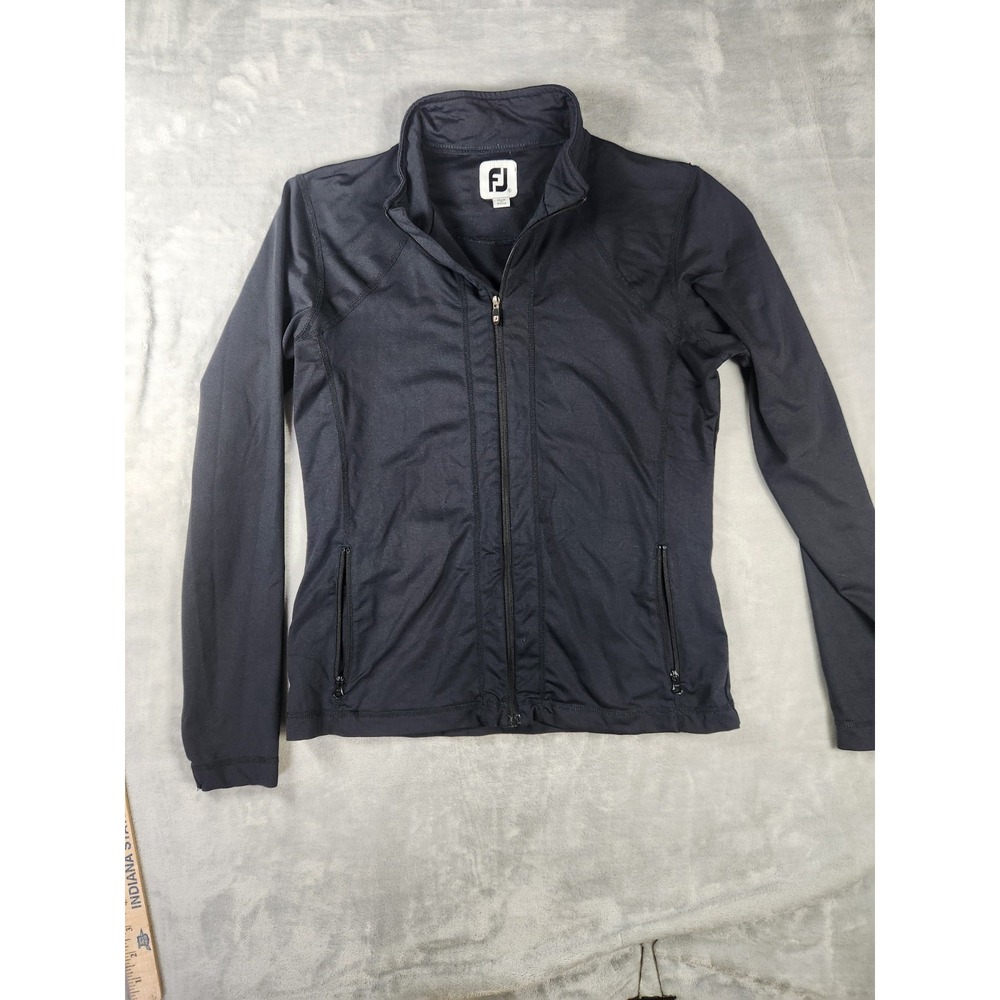 FootJoy Jacket Women's Small Performance Athletic Full Zip Golf Black‎